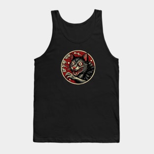 Spooky yokai cat portrait Tank Top